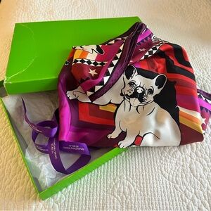 Shanghai Tang FRENCH BULLDOG Patterned Scarf
